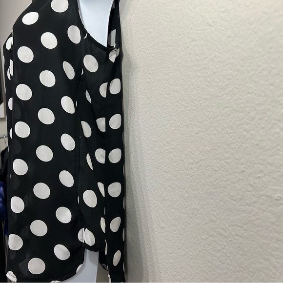 Violet & Claire Polka Dots Size M Tank Top Polka Dots Black Dotted - Picture 4 of 8
